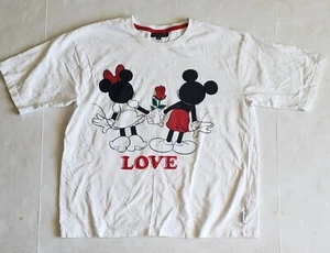 Topshop Disney Women's Size US 8 T-shirt Top Love Minnie Mickey Mouse Rose - Picture 1 of 5
