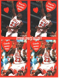 ONE 1991 CLEO MICHAEL JORDAN VALENTINES 3 OR 4 CARD SHEET - YOUR CHOICE A008 - Picture 1 of 4
