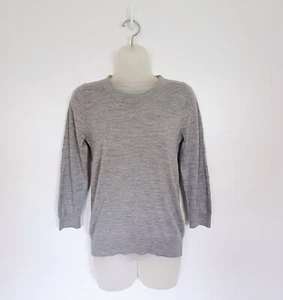 Jersey Boden Talla 10 100% Lana Gris Tejido Fino Clásico Manga 3/4 Pullover - Imagen 1 de 13