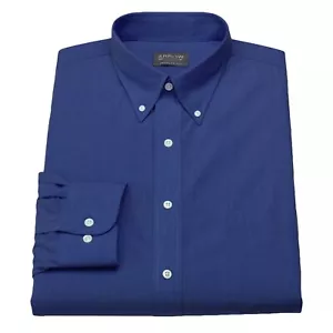 Nueva Camisa de Vestir Arrow Para Hombres Sin Arrugas Cuello Abotonado, Azul Talla 17-32/33 - Imagen 1 de 1