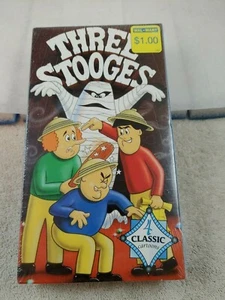 The Three Stooges 4 Classic Cartoons VHS Animation Comedy Family NEW SEALED - Picture 1 of 3