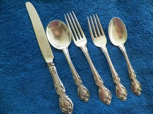 GORHAM STERLING SILVER "MELROSE" 5PC PLACE SETTING #1 - Picture 1 of 4