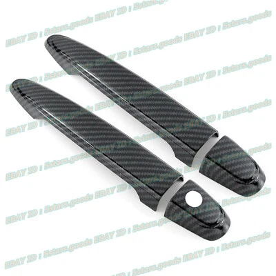 Cubiertas de manija de puerta lateral de fibra de carbono negro brillante para Lexus SC430 2002-2010 Foto 1 de 4