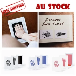 Newborn Baby Footprint Handprint Photo Frame Kit Safe Inkless Wipe Gift Pet Paw - Picture 1 of 8