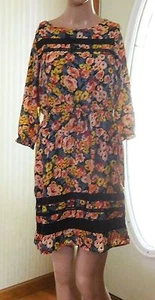 CATO Girls Dress Size L (14/16) Floral Print & Black Lace Style #5070 Polyester - Picture 1 of 6