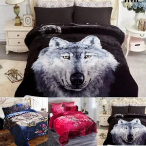 Thick Heavy Sherpa Blankets Warm Soft Mink Comforter Bedding Set Oversize Queen - Picture 1 of 10