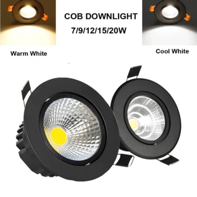 Recessed LED Ceiling Downlights COB Spot Light Lamp Indoor 7W9W12W 15W 110V 220V - Image 1 of 4