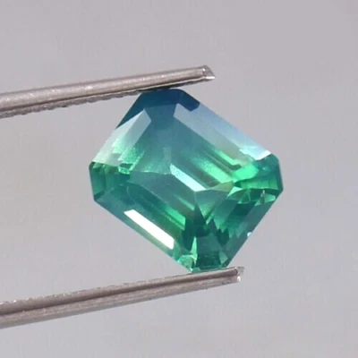 AAA Natural Blue Green Ceylon Teal Sapphire Loose Radiant Cut Gemstone 4.90 CT - Image 1 of 4
