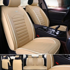 Car 5 Seat Covers Full Set Waterproof Leather Universal for Auto Sedan SUV Truck - Picture 1 of 26
