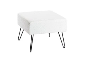 POUF LEGNO SGABELLO POUF CUBO POLTRONA DESIGN POGGIAPIEDI IMBOTTITO - Foto 1 di 1