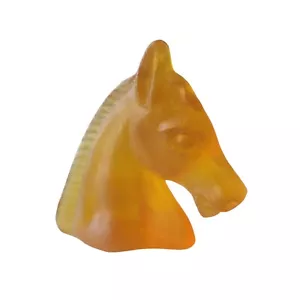 Kanawha Handcrafted Glassware - Vintage 3" Amber Glass Horse Head / Bust - Picture 1 of 5