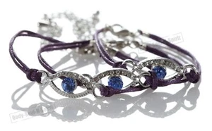 3 bracelet à cordon VIOLET contre le MAUVAIS ŒIL Kabbale bijoux porte bonheur - Foto 1 di 2