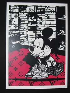 Death NYC 13x18 Pop Art Limited Edition Signed Numbered Nike Mickey LV - Picture 1 of 4