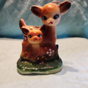 doe and fawn deer candle 4" - Picture 1 of 5