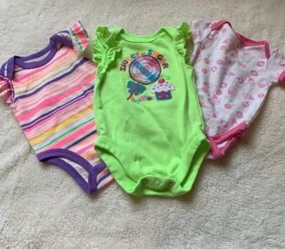 Rosie Pope Cutie Pie Bebé Niñas Ropa 0 3 Meses Una Pieza Mameluco Conjunto de 3 Foto 1 de 4