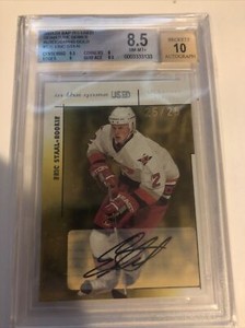 2003-04 In the Game Used Signature Series GOLD 25/25 Eric Staal #136 Rookie Auto