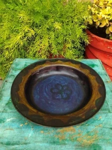 Antique Hand Forged Iron Multicolored Hand Painted Decorative Serving Plate - Picture 1 of 6