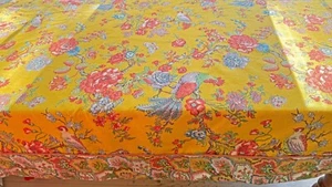 French Country Style Mustard Banquet Tablecloth with Roosters ZZ517 - Picture 1 of 8