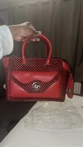 Designer Ombré Red Pattened Handbag - Picture 1 of 9