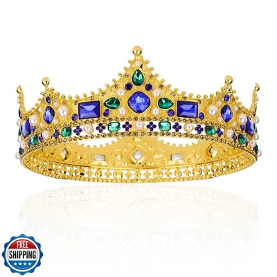 CIEHER Corona Rey para Hombre y Mujer - Tiara Real Barroca Cristal, Corona Malvada Foto 1 de 4
