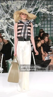 Pantalones de vestir Oscar de la Renta marfil talla 10 nuevos con etiquetas $1190 Runway Resort 2008 Foto 1 de 4