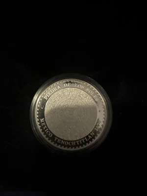 1993 Mo Mexico 1 Onza Silver Proof "PIEDRA DE LOS SOLES" Aztec Sun Stone - Image 1 of 2