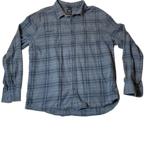 prAna Men's XL Slim Fit Blue Plaid LS Button Up Shirt Fall Winter OutdoorRACK - Picture 1 of 6