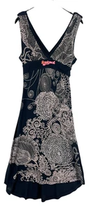 Desigual Damen V-Ausschnitt Ärmellos Kleid Blumenmuster Größe M - Bild 1 von 8