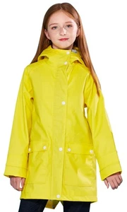Kids Rain Jacket Hooded Lined Rubber RainCoats for Girls Boys Waterproof Wind... - Picture 1 of 6