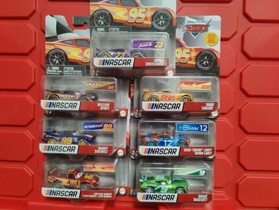 2024 Disney Pixar Cars NASCAR Set Of 7 Lightning McQueen, Chase Racelott + More - Image 1 of 4