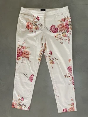 Pantalones Worth New York Estampado Floral AOP Blanco Rosa Hechos en EE. UU. Para Mujer Talla 6 Foto 1 de 4