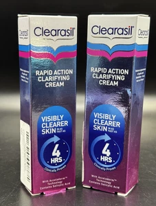 2x - Clearasil Rapid Action Clarifying Cream 4-hr Reduce Spots Blemishes 25ml - Picture 1 of 3
