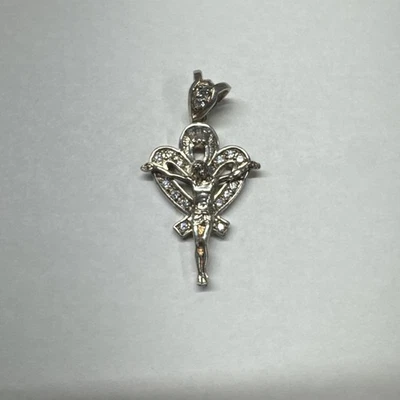 Colgante crucifijo pieza Jesús cruz plata de ley 925 para hombre Foto 1 de 4