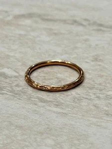 Vintage 14K Gold Ring Größe 9 Champagner Bronze Band Hochzeit Schmuck gerippt - Bild 1 von 10