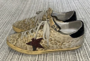 SNEAKERS BASSE GOLDEN GOOSE SUPERSTAR STAMPA CHETTAH CAMOSCIO GLITTER STAR TG 39 - Foto 1 di 21