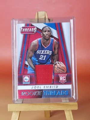 2014-15 Panini Threads Rookie Threads #46 Joel Embiid Relic Rookie Card - Image 1 of 2