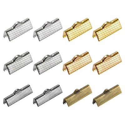 180Pcs Ribbon Crimp Clamp Ends 22mm Cord End Clasp for DIY Craft 6 Colors Foto 1 de 4
