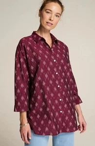 J.jill pure jill ikat button-front tunic Size M Tall NWT - Picture 1 of 12