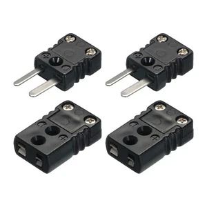 2Set J Type Thermocouple Wire Connectors Female Male Plug Temperatures 200°C - Picture 1 of 6