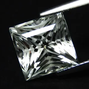 7.88Cts Lustrous Natural White Topaz 10mm Princess Magic Cut Brazil Gemstone - Picture 1 of 4