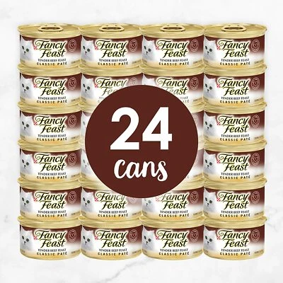 Purina Fancy Feast Classic Pate Adult Canned Wet Cat Food, 3 oz, 24 Cans ✅