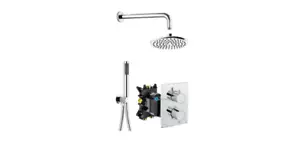 CROSSWATER CHROME MPRO CROSSBOX VALVE 2 OUTLET + COMPLETE SHOWER KIT £900RRP - Picture 1 of 10