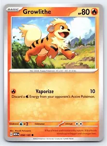 Growlithe 058/165 carta Pokémon comune scarlatto e viola 151 - quasi nuova come nuova - Foto 1 di 5