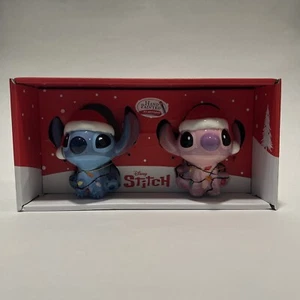 Disney Stitch And Angel Christmas Ceramic Salt & Pepper Shakers NWT - Picture 1 of 3