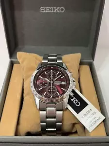 SEIKO SPIRIT SBTQ045 Chronograph Men's Watch Red Limited Model -New form JP-Fast - Picture 1 of 2
