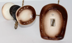 Vintage Old West Ceramic Horseshoe Doorknob Set & Matching Switch Plate Cover - Picture 1 of 7