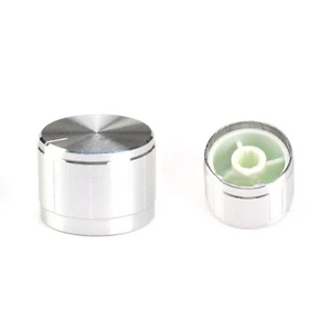 Silver Aluminium Pot Knob For Potentiometer Radio Tuner Rotary Encoders 5Pcs - Picture 1 of 3