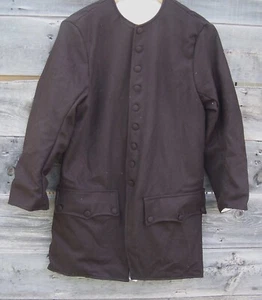 Revolutionary War Civilian Militia Brown Wool Frock Coat Pleated Cloth Button 46 - Picture 1 of 2
