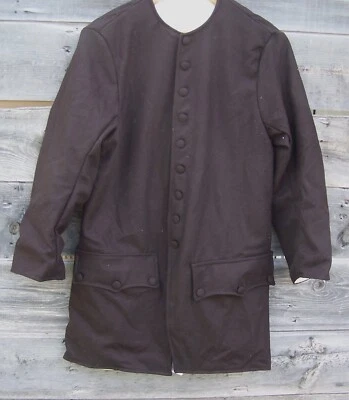 Levita de lana marrón milicia civil guerra revolucionaria plisada botón 50 Foto 1 de 2