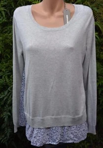 SUSSAN Ash Grey Layered TOP SIZE XXL-20 Stylish Hem Trim NEW RRP$89.95 L/Sleeve - Picture 1 of 1
